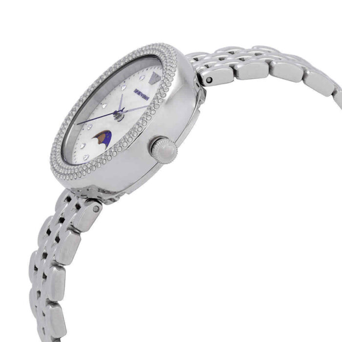 Emporio Armani Rosa Quartz Mother of Pearl Dial Silver Steel Strap Watch For Women - AR11461 - Image 5